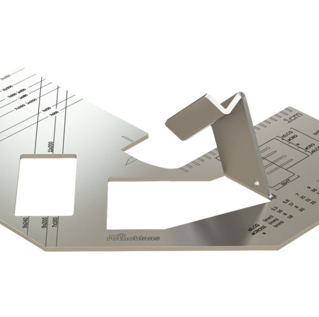 template for 45° screw connections